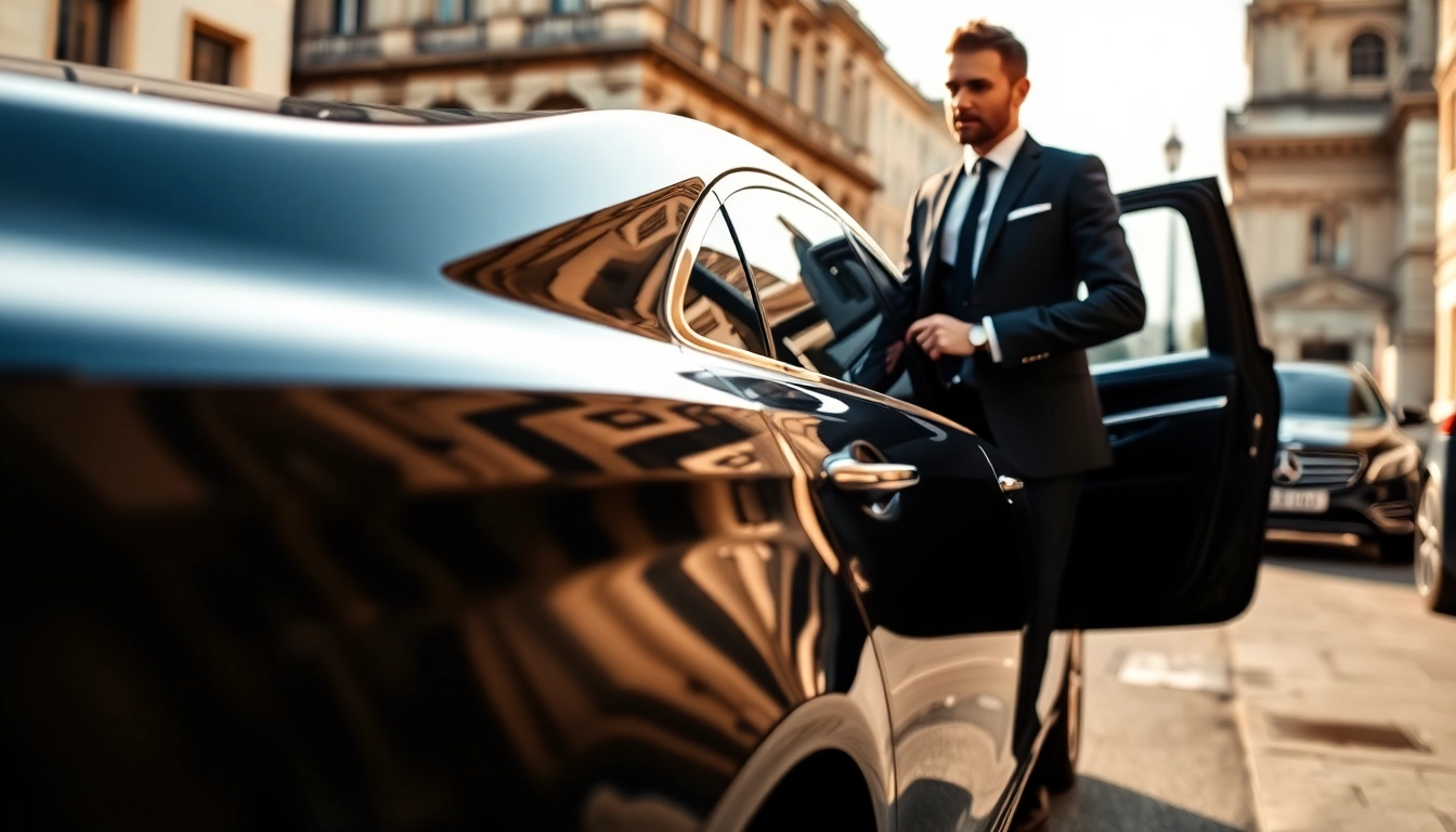 Book a premium chauffeur service london with an elegant vehicle and professional driver in action.