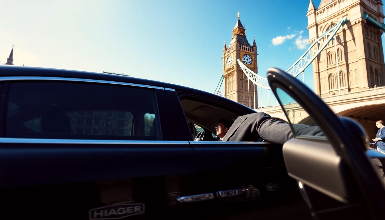 London chauffeur offering premium transportation services in a luxurious car.
