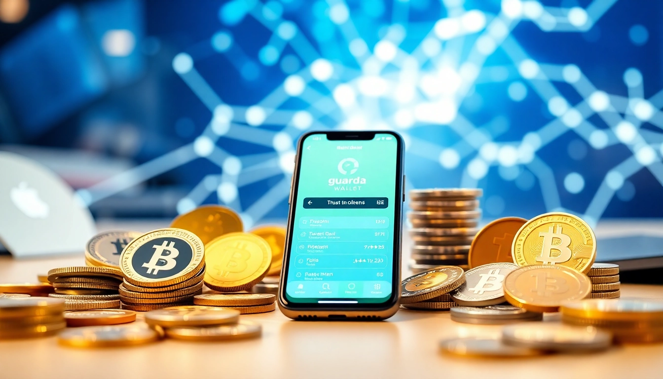 Showcase of guarda wallet highlighting secure cryptocurrency management interface.